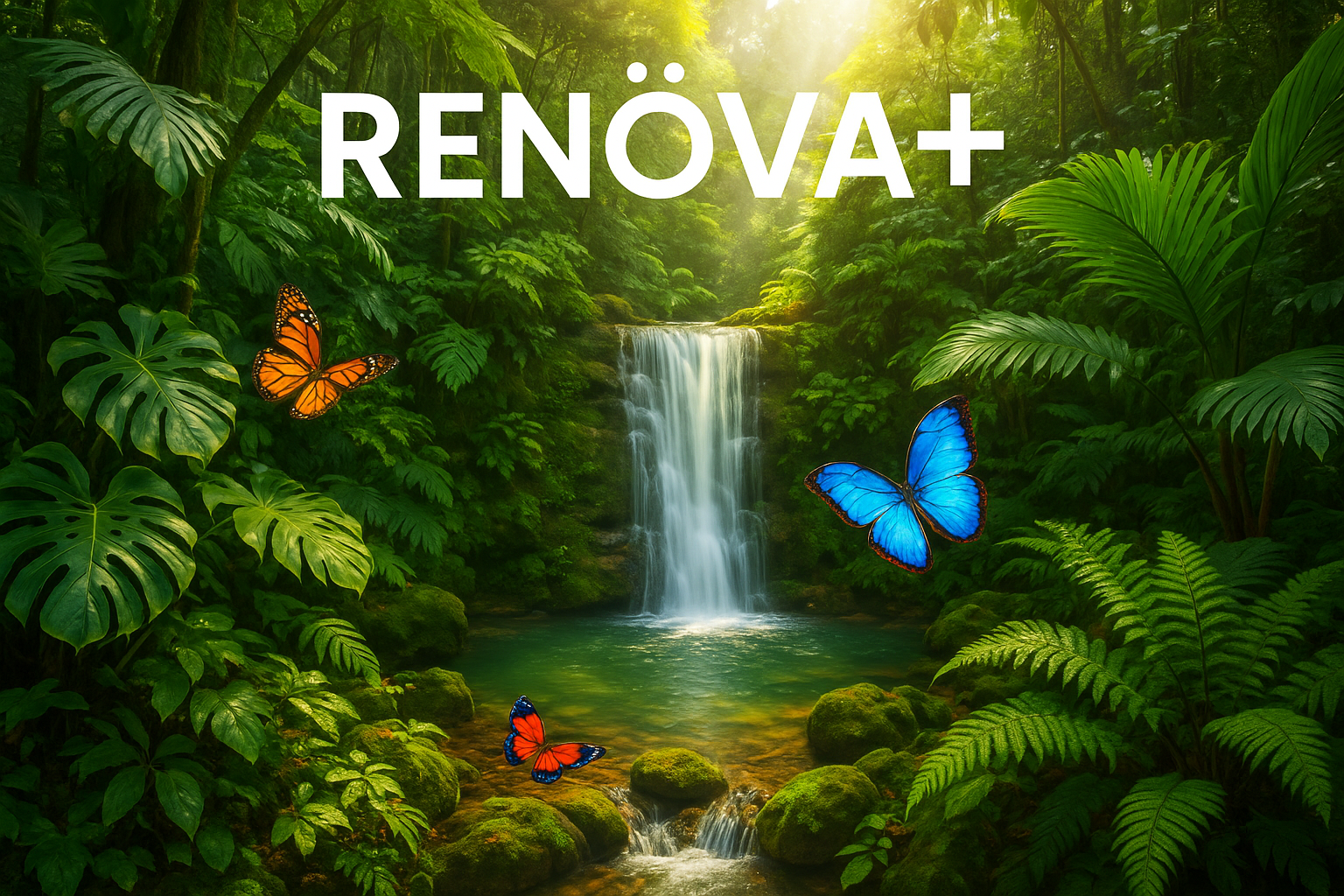 Portada natural con jardín tropical